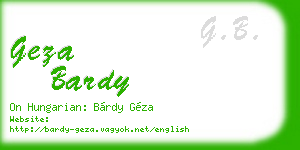 geza bardy business card
